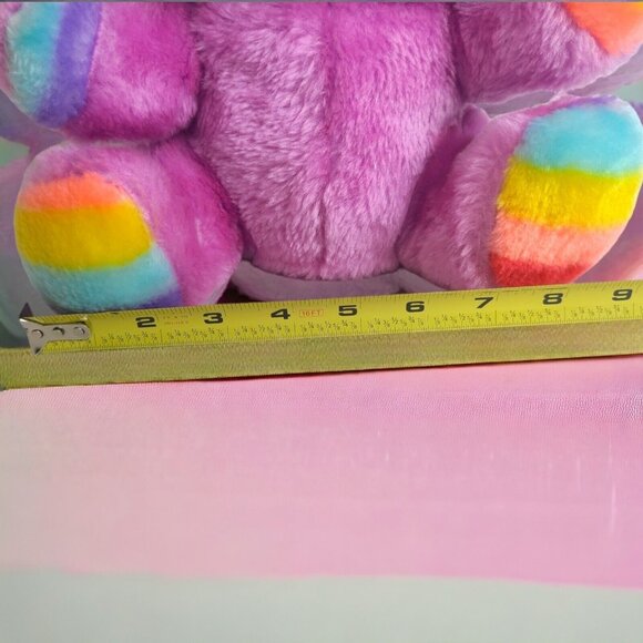 Stuffed Plush Rainbow Bunny Vintage Pink Smiling Rabbit By Animal‎ Toy 1984 Rare - Picture 14 of 14